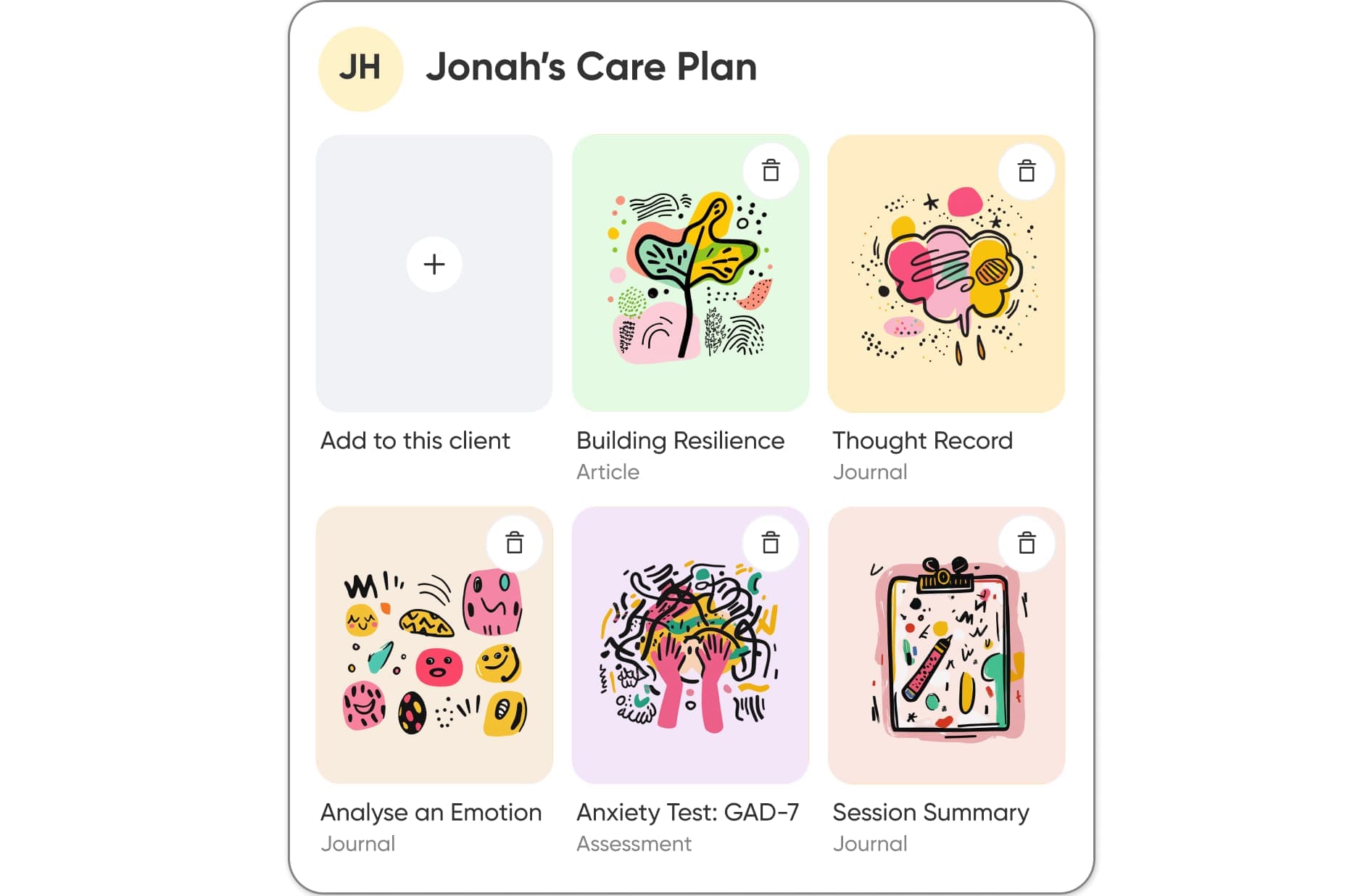 Image of Offload's client therapy care plan