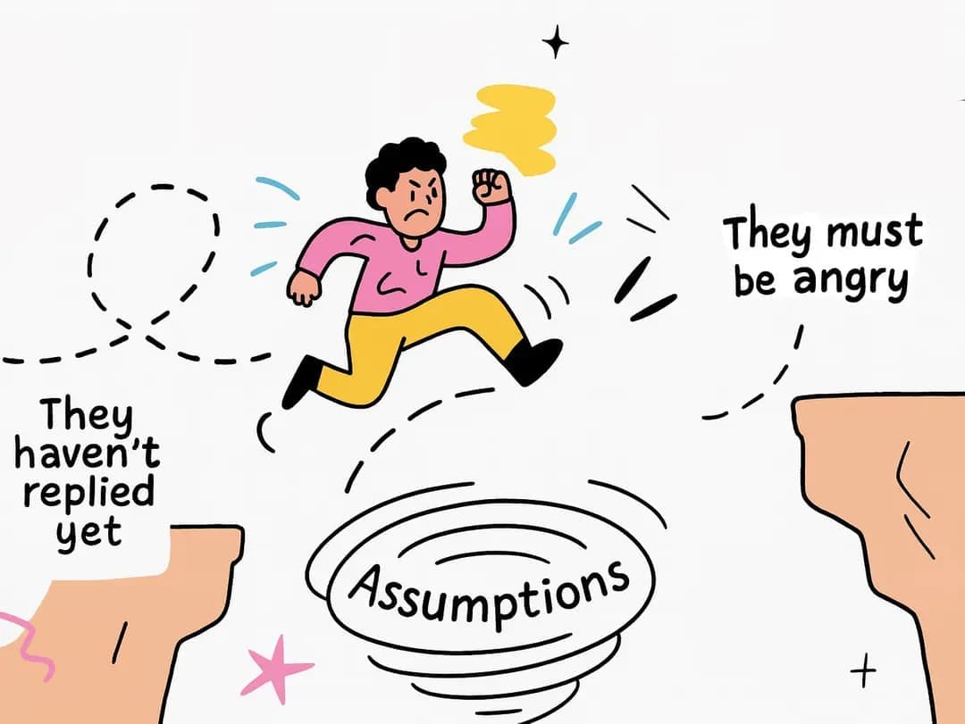 Illustration of making an assumption in cognitive distortion | Offload